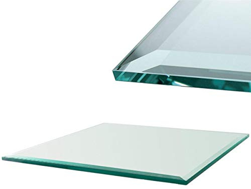 Euro Tische Plaque en Verre ESG 90x90 cm - Plaque de Protection Sol pour Poêle à Bois et Plateau de Table, Verre Sécurisé Trempé 6 mm, Utilisation Polyvalente (Transparent)