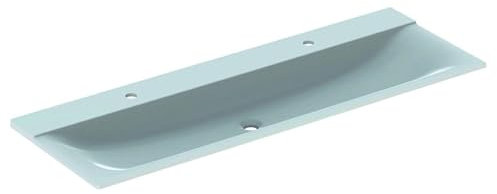 Keramag Geberit Xeno 2 Waschtisch mit 2 Hahnlöchern und ohne Überlauf, 140x48cm, Weiss, 500277001-500.277.00.1