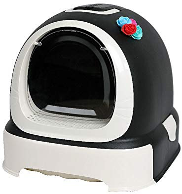 ZLSD Lettiera Autopulente Completamente Chiusa, Grande Toilette per Gatti Antispruzzo E Deodorante, Adatta per Gatti Domestici,Nero