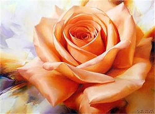 Diamond Painting Set, Bild mit Motiv Rose und Zubehör, Größe ca. 44 x 33 cm, Bastelset zum Malen mit Glitzersteinchen für Kinder ab 5 Jahren
