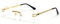 LIGOES Lunettes de soleil rectangulaires sans monture vert bleu miroir lunettes de soleil femmes Uv400 rétro hommes nuances teintées, Doré avec transparent