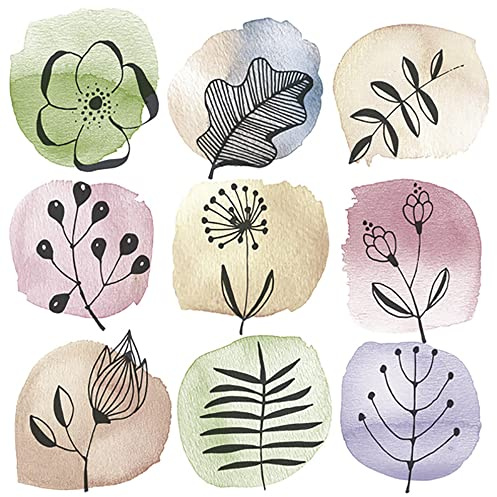 DAISY 3-lagige Seidenpapier-Servietten mit Blumenmuster, für Serviettentechnik, Mittagessen, 33 cm x 33 cm, 20 Stück (Flora-Stempel)