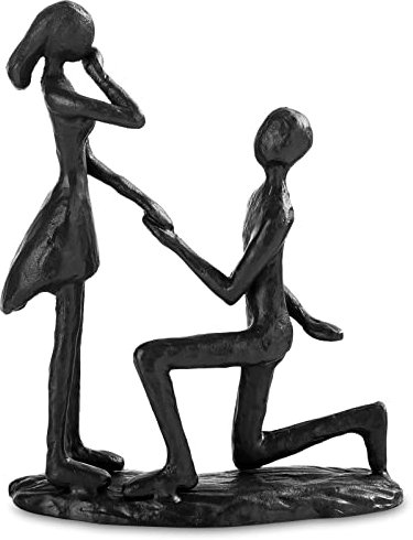 Sziqiqi Iron Sculpture for Couple Handcraft Statue Gift for Wedding Anniversary Decorative Modern Sculptures Proposal Gifts Ornament Figurine for Couples Valentine Girlfriend