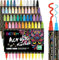 Betem 48 Colors Dual Tip Acrylic Paint Pens Markers, Premium Colouring Pens for Rock Painting, Wood, Canvas, Stone, Ceramic Surfaces, DIY Crafts Making Art Supplies