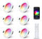 6er LED Einbaustrahler RGBW Dimmbar 10W mit Fernbedienung, Einbauleuchten Bluetooth APP Farbwechsel RGB+Warmweiß +Kaltweiß Deckenstrahler, Rund LED Downlight 230V für Wohnzimmer, Schlafzimmer