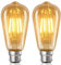 YUNRRD Vintage Bayonet Light Bulb 4W(40W Equilavent),B22 LED Edison Bulbs Warm White 2700K,ST64 Amber Retro Style Energy Saving LED Filament Decorative Light Bulb,400LM,220V(2 Packs)