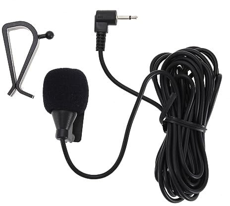 eMagTech 1x Clip Microphone GPS Stereo Radio Wired Car Microphone Buckle Paste Type with Microphone Sponge Black 60Hz-15KHz, 2.5mm