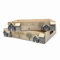UNUS Lot de 2 plateaux décoratifs en bois rectangulaires avec poignées, plateau en bois délavé blanc, plateau de service pour cuisine, salon, décoration
