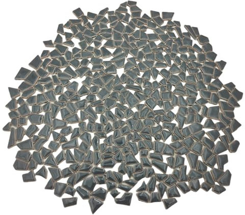 Piastrelle per Mosaico Irregolari in Ceramica, 500 g, 0,5 x 2 cm, Pietre per Fai Da Te, Artigianato, Hobby, Arte, Decorazione Da Parete Della Casa (Grigio)
