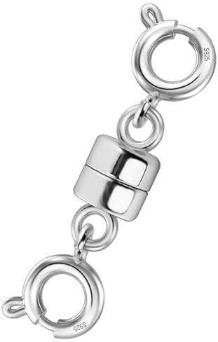 GYHWOFUL Magnetverschluss Kette, Kettenverlängerung Sterling Silber 925, Magnet Kettenverschluss Silber für Armbänder, DIY Jewellery Making Accessories, Halskette, Verlängerungskette