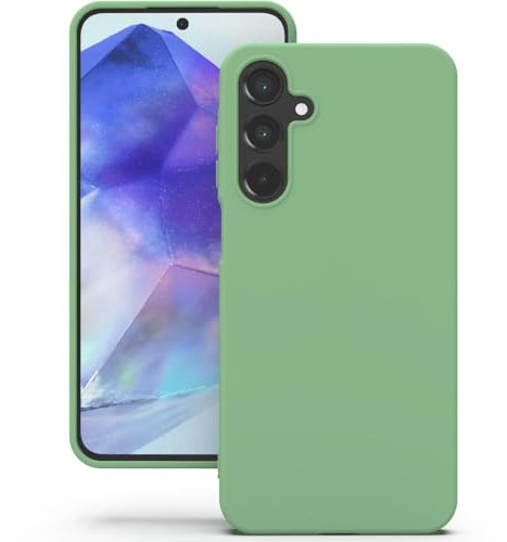YATWIN für Samsung Galaxy A55 5G Hülle, Premium Silikon Handyhülle mit Kameraschutz, Seidig-Weicher Berühren Ultra Dünne Stoßfeste Kratzfeste Schutzhülle, Mintgrün