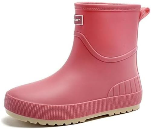 Vagbalena Bottes de pluie courtes pour femmes et chaussures de pluie imperméables en plein air pour jardin Bottes courtes imperméables pour femmes (Rose,38)