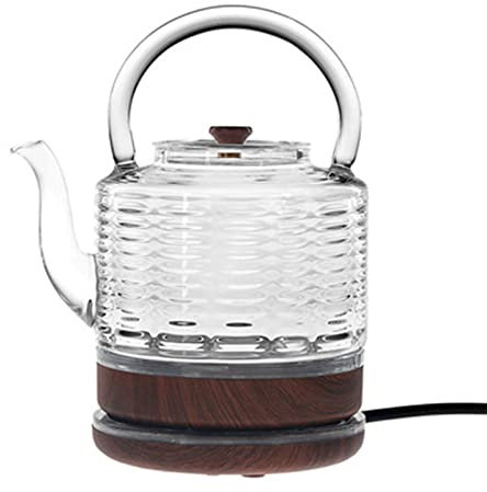 LYUXIANG Glass Electric Kettle No Button Automatic Heating 1000W 1.2L Ice Crystal Kettle Glass Hot Water Dispensers for Kitchen Teapot Making Oatmeal Coffee Soup