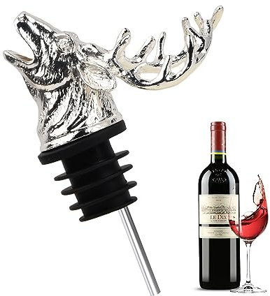 Weinflaschenverschluss, AusgießEr Spirituosen, Edelstahl Hirschkopf FlaschenausgießEr, Schnaps AusgießE, WeinausgießEr, FüR Wein öL Essig - FüR Weinliebhaber Zu Weihnachten/Festival