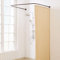 Yampos Bastone Tenda Doccia a Forma di U, [Entrambi i lati: 60 cm - 132 cm, Medio: 76,2 cm - 116,8 cm] Barra Doccia Angolare Regolabile per il Bagno con 12 Ganci e Supporto per Soffitto