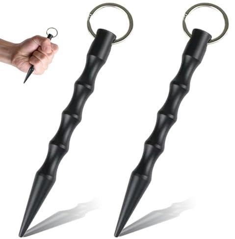 2 Stück Frauen Defense Schlüsselanhänger, Kubotan Selbstverteidigung Waffen Legal, Frauen Self Defense Verteidigungs Waffen mit ergonomischem Griff, Stick Keychain als kleine Waffen notfallhammer