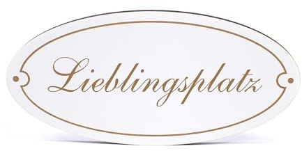 Dekolando Deko Türschild oval - Lieblingsplatz - Schild 15 x 7 cm - Schilder Türschilder Namensschilder Wohnung selbstklebend Holzschild Tür Holzschilder