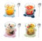 Lot de 4 récipients en verre de 800 ml avec couvercle, pour soupe en verre, avec couvercle, récipient à soupe de cuisine, bols en verre avec couvercles hermétiques, micro-ondes, sans BPA (4 ronds L