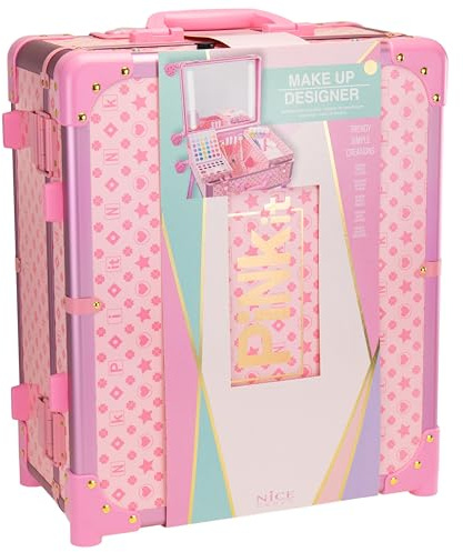 Nice Group PINKIT Station Make-Up Designer 1 Koffer mit Make-up-Set, Pinsel und Spiegel