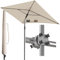 Menz Sonnenschirm Balkon - 3-IN-1 Sonnenschutz Balkon SET in Beige, UPF 50+ Sonnenschirm rechteckig 200 x 125cm + stabiler Sonnenschirmhalter Balkongeländer + Sonnenschirmhülle