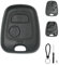 SUPALAN Carcasa de Llave Compatible con Citroën C1 C2 C3 C4 C5 para Peugeot 106 107 206 207 208 307 407 80 Mando a Distancia Funda de Coche 2 Boutons Sin Llave de Hoja.
