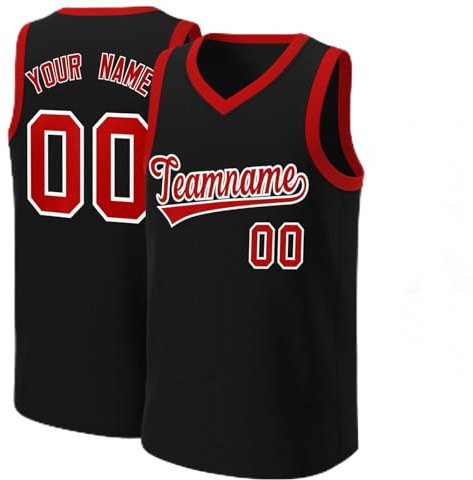 Personalisiert Basketball Trikot Atmungsaktiv Basketballtrikot Individuelles Spieltrikots Schnelltrocknend Sportshirts Ärmelloss T-Shirts Oberteil for Herren Damen Jung A01 Deep Red