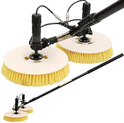 Limpiador De Placas Solares,Limpieza De Paneles Fotovoltaicos Y Solares,Adecuado Para La Limpieza De Cristales Gran Altura,Doble Cabezal EléCtrico Ajustable,Con Motor Sin Escobillas,Cepillo Doble