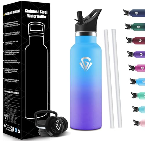 HoneyHolly Borraccia Termica Bambini 500 ML, 18/8 Acciaio Inox, Bottiglia Termica, Senza BPA, Borracce, Sottovuoto a Doppia Parete, Borracce Termiche con Cannuccia, Termos per Scuola, Sport, Outdoor