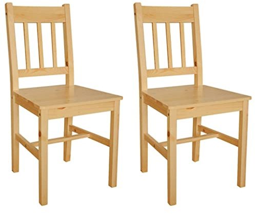YuuSsea Esszimmerstühle 2er Set aus Massivholz, Kiefer Natur, Ergonomisches Design, Küchenstühle für Esszimmer, Wohnzimmer