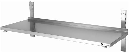 ZORRO Wandbord ZWB 120/40 | Edelstahl Wandregal | 1200x400x350 mm | 1 Boden | Gastro Wandmontage