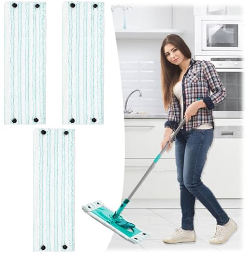 Mikrofasertücher für Leifheit Combi, 3er Pack Wischbezug Kompatibel /Clean Twist M Micro Duo Bodenwischer – Hochsaugend, wiederverwendbar & universell einsetzbar（M）