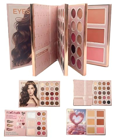 DAWCBVJQ Palette De Maquillage Livre De Mode,Produit de Maquillage Facial Multifonctionnel,Blush Et Contour De Voyage - Pour Étudiants Voyageurs Débutants Mariées Amateurs de Beauté Routine