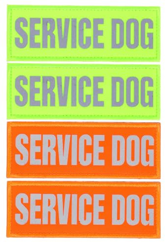 MINAOLULUS 4 Stück Reflektierende Servicehund Aufnäher aus Atmungsaktivem Nylon für Haustiergeschirr für Besondere Anlässe und Partyatmosphäre