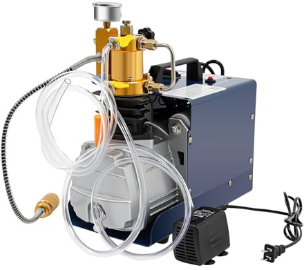 PCP Kompressor 30MPa automatischer Luftkompressor, 1800W Hochdruckluftpumpe, Förderleistung 80L/min, Druckminderer Druckluft für Luftgewehre und Tauchen, zum Aufblasen von Druckflaschen