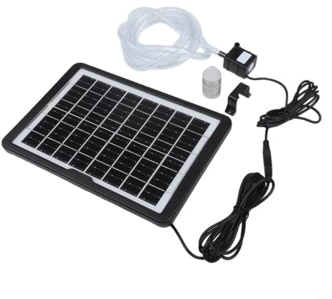 Pompe solaire submersible 6 W 9 V pour aquarium, bassin, fontaine de jardin avec double sortie pour une sortie d'air équilibrée