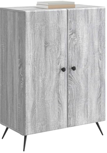 vidaXL Sideboard Graues Sonoma 66 x 34,5 x 90 cm Holzwerkstoff, Wohnzimmer, rechteckige, Moderne Aufbewahrung, geräumiger Buffet-Schrank, Coole Sideboards, Elegante Wohnaccessoires