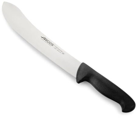 Arcos Fleischermesser aus Nitrum Edelstahl - Professionelles Küchenmesser zum Schneiden von Fleisch, Fisch und Gemüse - Ergonomischer Griff aus Polyoxymethylen, Serie 2900, Farbe Schwarz
