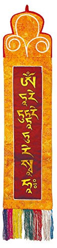 Tibetischer Wandbehang Tara Mantra Brokat 20x80cm