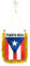 AZ FLAG - Fanion Porto Rico Pour Décoration Voiture Avec Ventouse et Franges Dorées - Mini Drapeau Portoricain - 13x10 cm