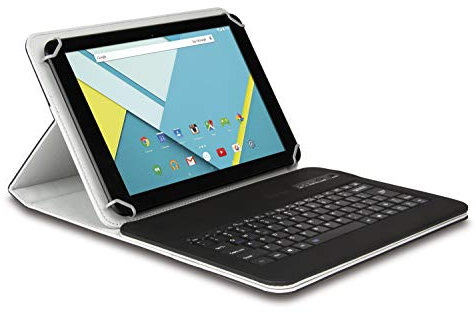 Hamlet XPADCV101KBT2 - Custodia Universale per Tablet 10.1” con Tastiera senza Fili Bluetooth Removibile