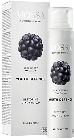 MOSSA Natürliche Nachtcreme mit Omega-3-6-Fettsäuren der Brombeere, 50 ml