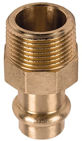 Sanitop-Wingenroth Rotguss-Pressfitting Übergangsnippel 4243g, 1 Stück, rot / gold, 12710 3