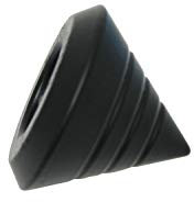 Gardinia Kegel Profil, 2 x Endstück, Metall, schwarz-matt, für Gardinentechnik Ø 16 mm