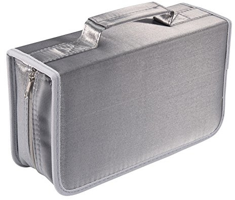 128 Capacity CD/DVD case Wallet, Storage,Holder,Booklet by Rekukos(Silver)