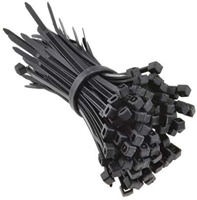 KafTon's Releasable/Reusable Cable Ties (3.6mm x 100mm) Pack of 100, UL Approved, Perfect for Tidying Computer & Network Cables, Plant Support, Wrap DIY, Drain Snake, Gardening, Office (Black)