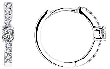 JO WISDOM Creolen Ohrringe Silber 925 Damen mit 3A Zirkonia April Geburtsstein,Schmuck für Frauen