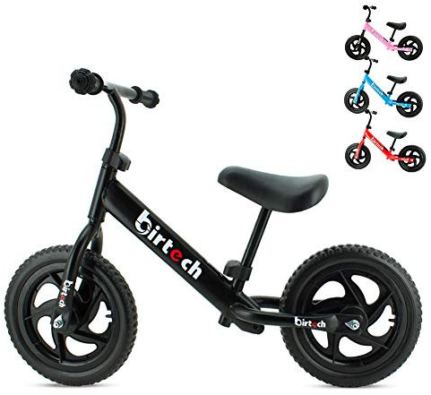Birtech 12 Balance Bike Carbon Steel Frame No Pedal Walking Balance Bike Training Bicycle for Kids and Toddlers 2- to 6 Years Old