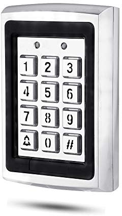T6-Touch RFID 125KHz Codeschloss Türöffner Zutrittskontrolle Sicherheits-Türzugriffskontrolle für Haus, Wasserdicht Hinterleuchtet Wiegand 26 Diebstahlsicherun (Silber)