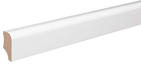 Sockelleiste München MDF WEISS Folie Oberkante Abgerundet 40mm