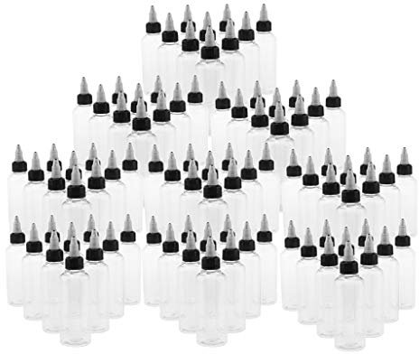 harayaa 90 Packs 100ml Empty Plastic Squeeze Bottles With Top Cap Applicators